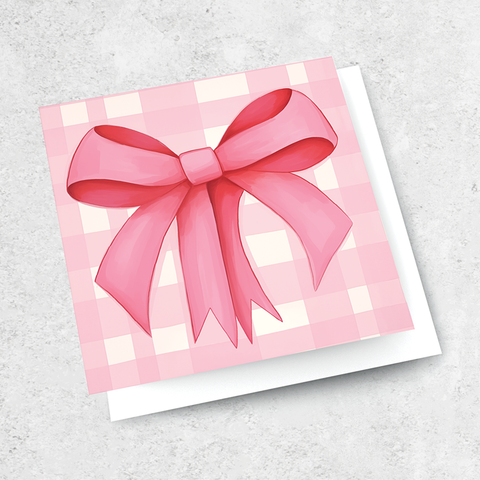 pink bow gingham