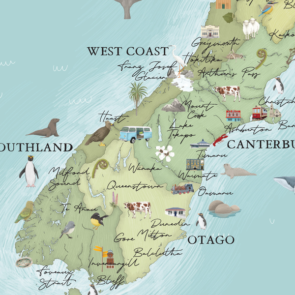 New Zealand icons map